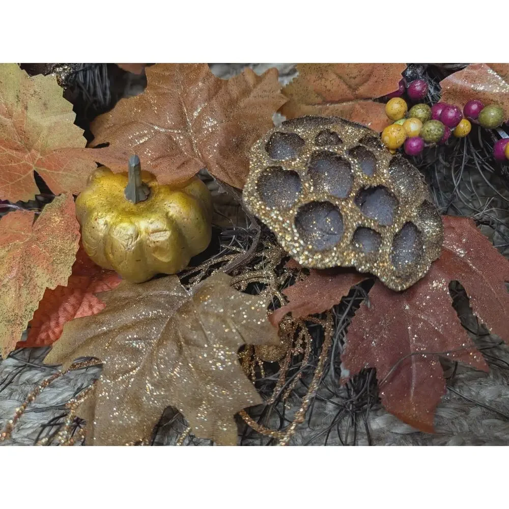 Autumn Fall WreathThanksgiving Halloween Front Door Decor Harvest Pumpkin 23